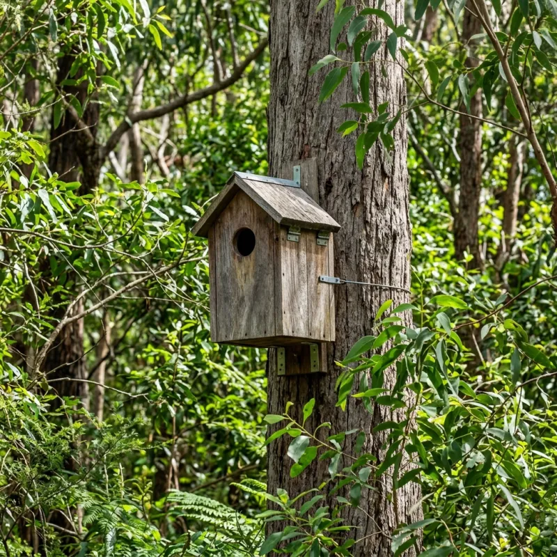 Animal nesting box installed as a humane alternative to a Strathewen roof cavity